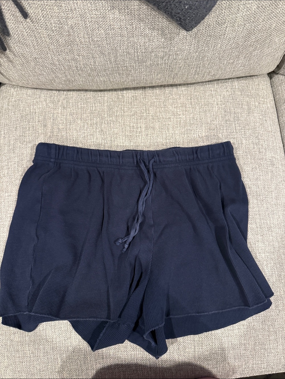 perfectwhitetee Navy Waffle Knit Women’s Lounge Shorts
